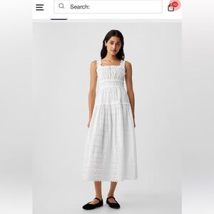 DÔEN gap eyelet midi dress. NWT
